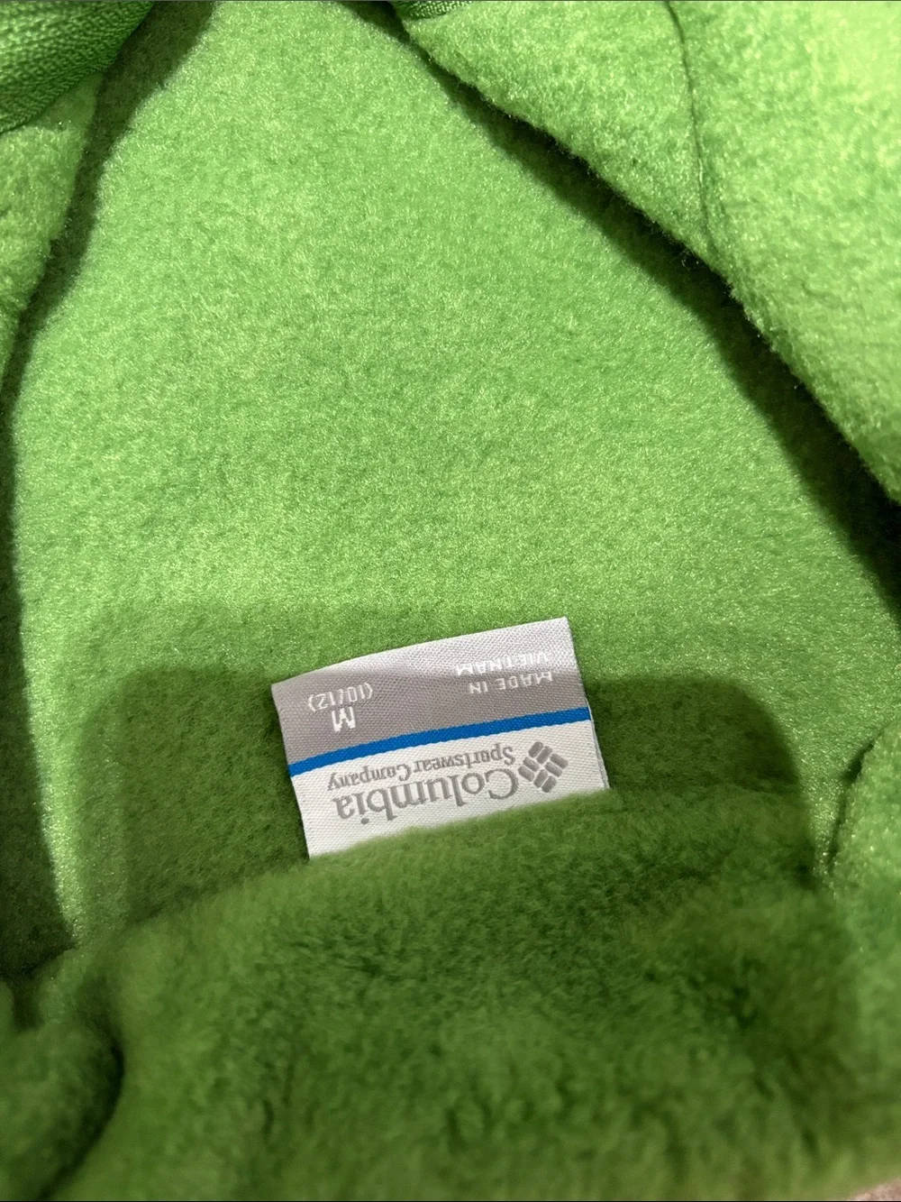 New Columbia green, full zip, fleece jacket, boys